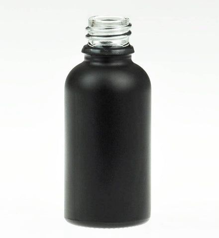 Black Glass Bottle With Tamper Evident Dropper Lid